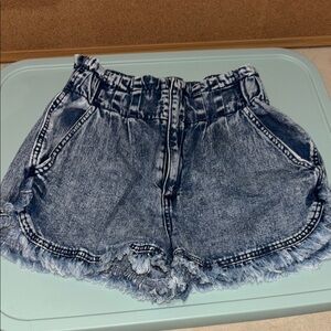 Francesca's Collections Blue Jean Shorts High-Waisted Retro